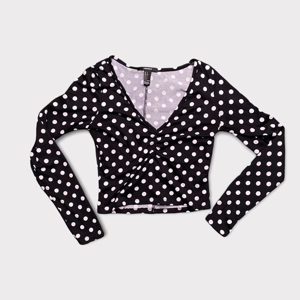 Forever 21 | Cropped Polka Dot Long Sleeve